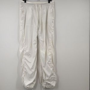 Lululemon Womens White Drawstring Pockets Straight Leg Yoga Pants Size 10